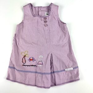 Sucre D’orge France Baby Girls Size 12 Months Purple Gingham Dress Sleeveless